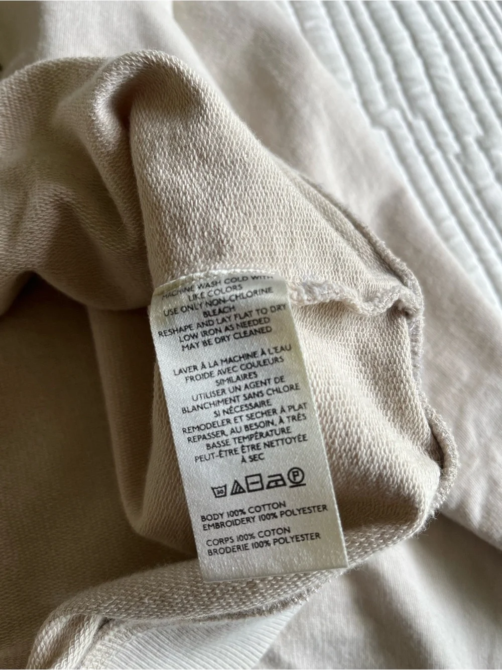 Anthropologie Embroidered Beige Women's Sz Large Sweatshirt - Picture 5 of 6